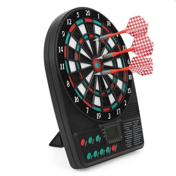 Joc mini darts cu afisaj electronic, 2-8 jucatori, 3 sageti, efecte sonore, 18x3x26 cm - imagine 3