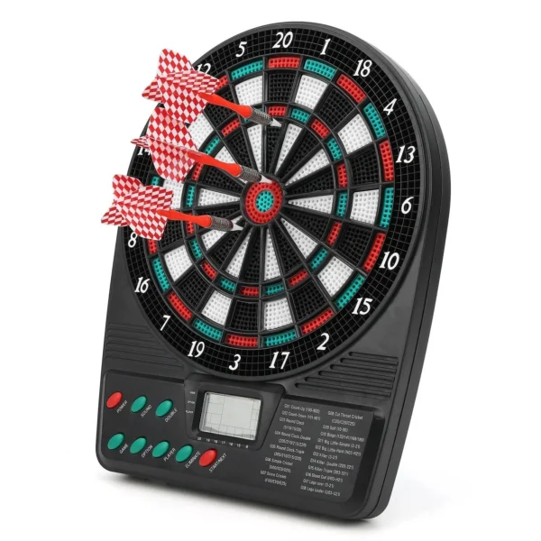 Joc mini darts cu afisaj electronic, 2-8 jucatori, 3 sageti, efecte sonore, 18x3x26 cm - imagine 1