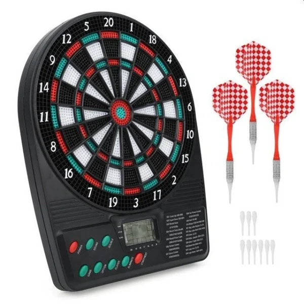 Joc mini darts cu afisaj electronic, 2-8 jucatori, 3 sageti, efecte sonore, 18x3x26 cm - imagine 6