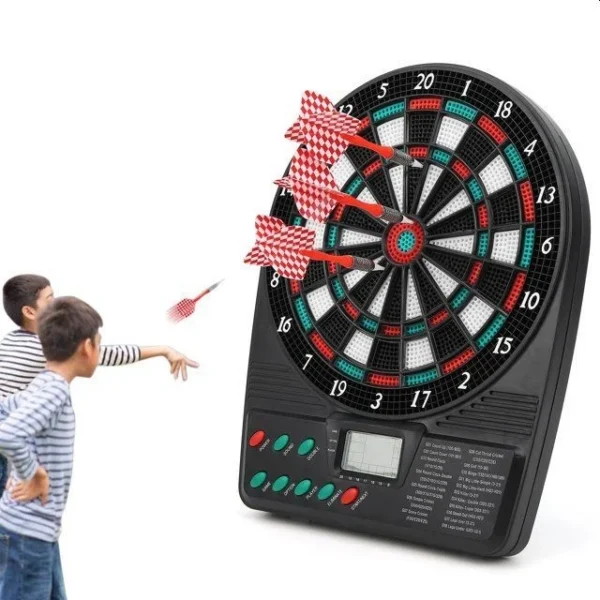 Joc mini darts cu afisaj electronic, 2-8 jucatori, 3 sageti, efecte sonore, 18x3x26 cm - imagine 7