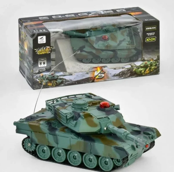 Tanc militar cu telecomanda a1m2, tun, mitraliera, efecte sonore si luminoase, reincarcabil, scara 1:32, 22.3 x 7.2 x 7.8 cm - imagine 7