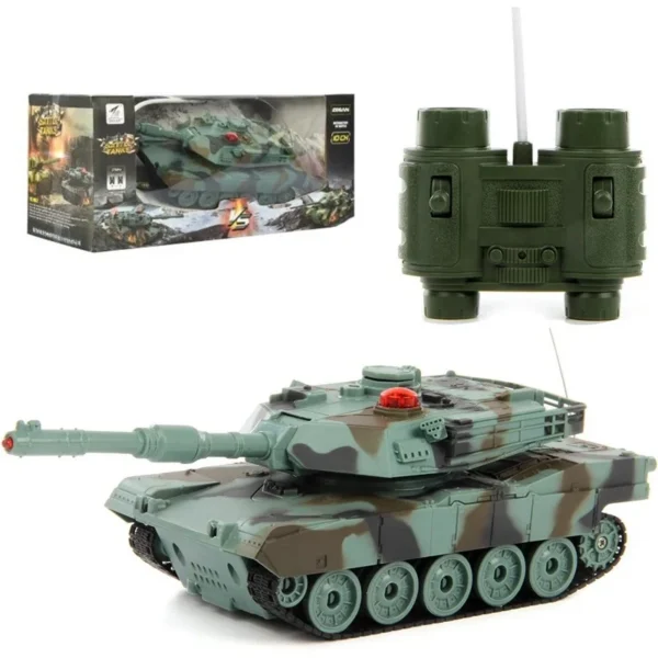 Tanc militar cu telecomanda a1m2, tun, mitraliera, efecte sonore si luminoase, reincarcabil, scara 1:32, 22.3 x 7.2 x 7.8 cm - imagine 3