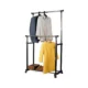 Suport dublu pentru umerase, inaltime ajustabila, 4 roti, raft inferior pantofi - imagine 3