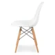 Scaun stil scandinav, pentru bucatarie si dining, alb, picioare lemn natur - imagine 3
