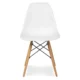 Scaun stil scandinav, pentru bucatarie si dining, alb, picioare lemn natur - imagine 2