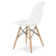 Scaun stil scandinav, pentru bucatarie si dining, alb, picioare lemn natur - imagine 5