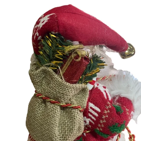 Figurina mos craciun, imbracaminte, caciula si accesorii, 30 cm - imagine 7