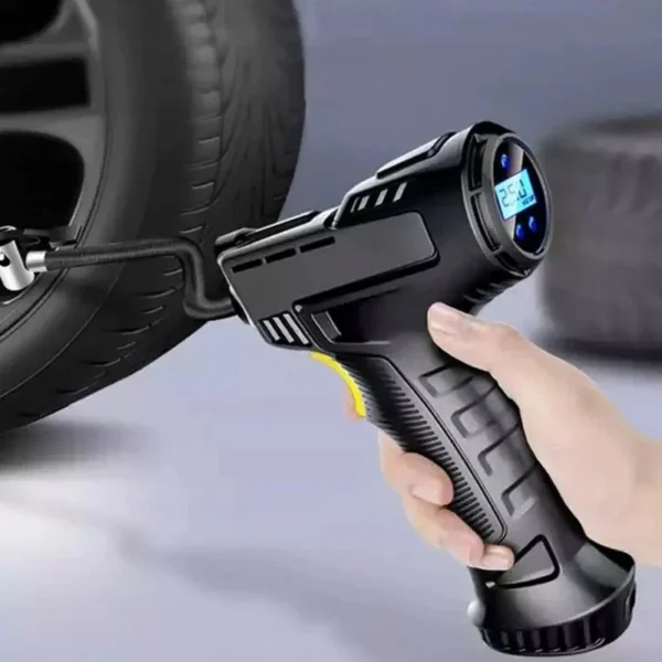 Compresor portabil auto, wireless, ecran lcd, reincarcabil usb, 120w, led frontal - imagine 3