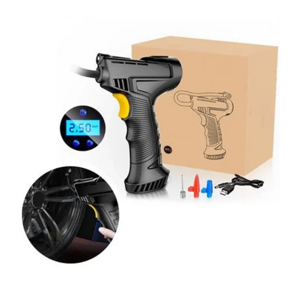 Compresor portabil auto, wireless, ecran lcd, reincarcabil usb, 120w, led frontal - imagine 7