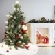 Fusta covor blanita alba pentru brad de craciun, diametru 120 cm, pufoasa, aspect zapada - imagine 3