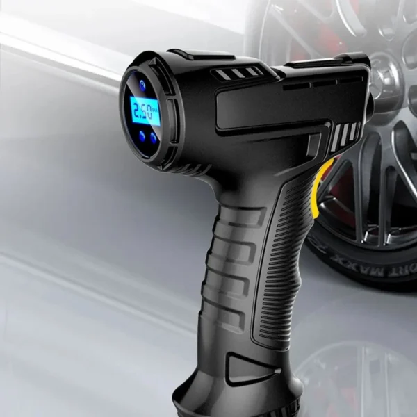 Compresor portabil auto, wireless, ecran lcd, reincarcabil usb, 120w, led frontal - imagine 5