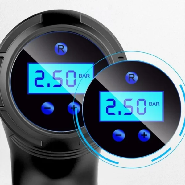 Compresor portabil auto, wireless, ecran lcd, reincarcabil usb, 120w, led frontal - imagine 4