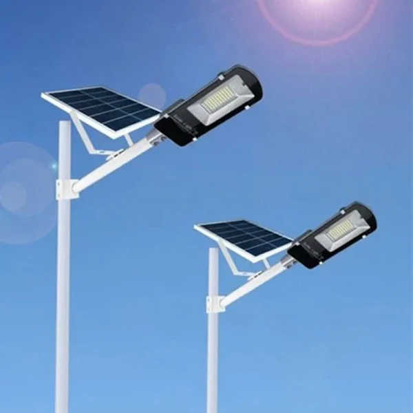 Lampa stradala solara 100w, 206 led-uri, 2 trepte iluminare, telecomanda, aluminiu - imagine 9