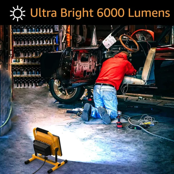 Proiector lucru, LED SMD, acumulator si stativ, 20 W, 4400 mAh, 1600 lm, IP54 - imagine 5