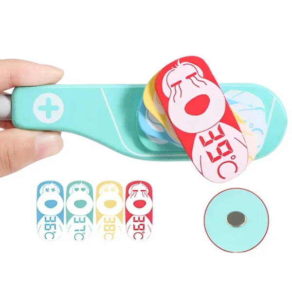 Trusa doctor stomatolog copii, set din lemn cu multiple accesorii, geanta cu fermoar - imagine 5