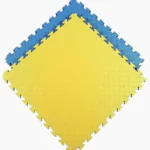 Covor tip puzzle xxl, spuma eva, 100x100 cm, grosime 2 cm, antiderapant, bicolor culoare produs galben/albastru