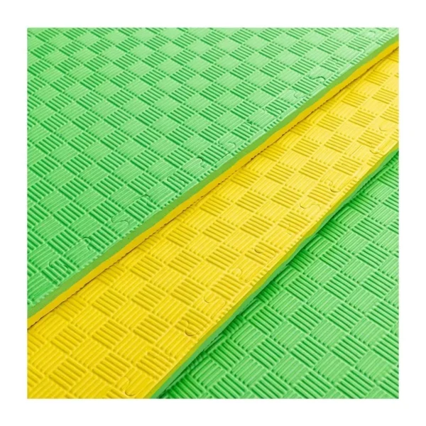 Covor tip puzzle xxl, spuma eva, 100x100 cm, grosime 2 cm, antiderapant, bicolor culoare produs galben/verde - imagine 3