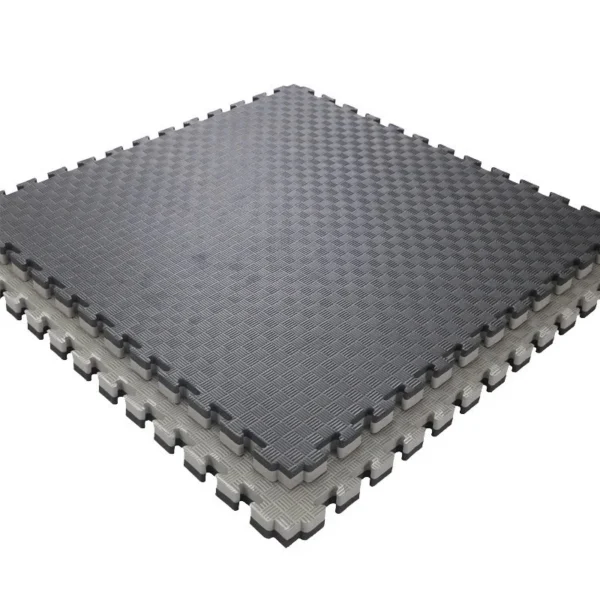 Covor tip puzzle xxl, spuma eva, 100x100 cm, grosime 2 cm, antiderapant, bicolor culoare produs negru/gri - imagine 7