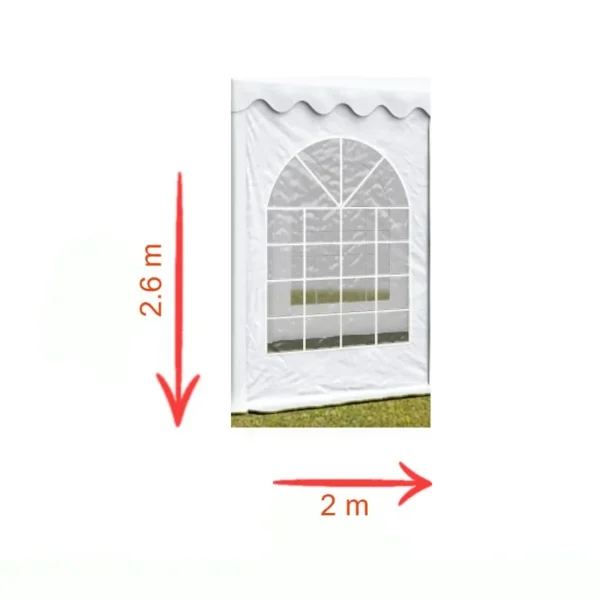 Perete cort, dimensiune 2x2.6 m, cu fereastra, ignifugat, 480 g/mp, pvc, alb - imagine 4