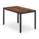 Masa pentru sufragerie/living, Artool, pal, metal, maro rustic si negru, 120x60x75 cm