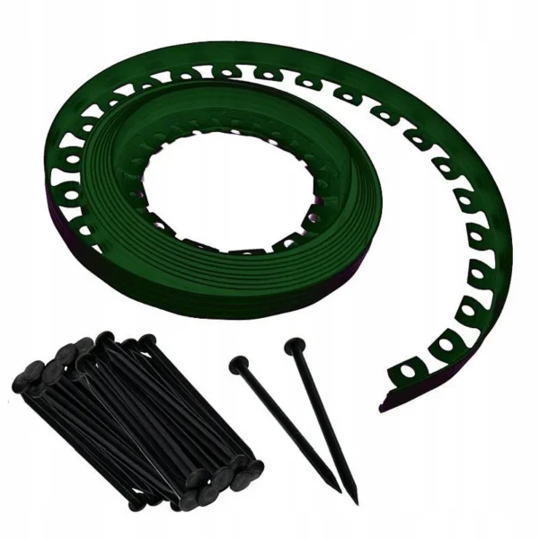 Separator gazon, lungime 10 metri, latime 5 cm, 30 pini montaj, culoare verde - imagine 12