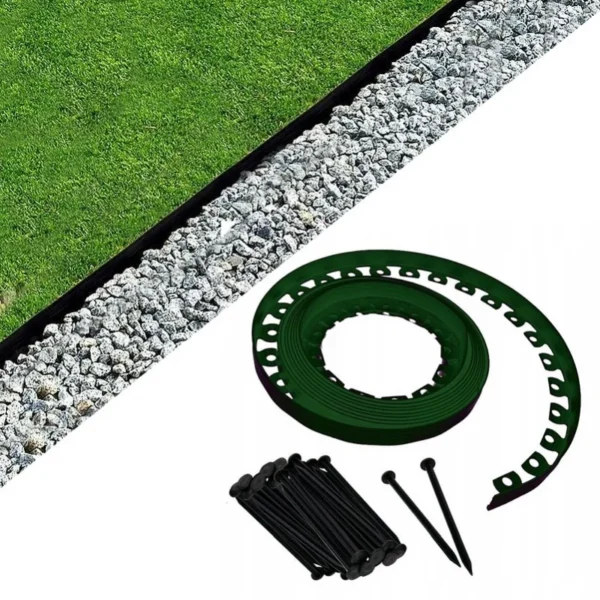 Separator gazon, lungime 10 metri, latime 5 cm, 30 pini montaj, culoare verde - imagine 10