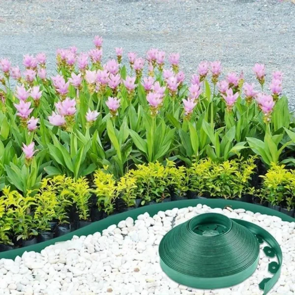 Separator gazon, lungime 10 metri, latime 5 cm, 30 pini montaj, culoare verde - imagine 3