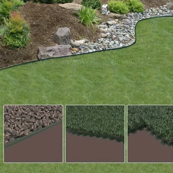 Separator gazon, lungime 10 metri, latime 5 cm, 30 pini montaj, culoare verde - imagine 6