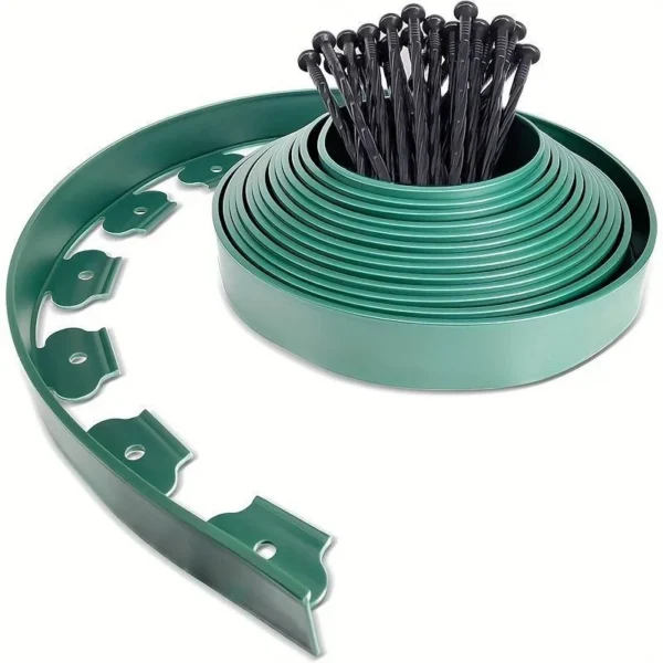 Separator gazon, lungime 10 metri, latime 5 cm, 30 pini montaj, culoare verde - imagine 11