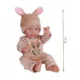 Papusa bebelus, caciula urechi iepuras, salopeta si bluza, aspect realist, 45 cm - imagine 5