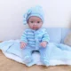 Papusa bebelus, aspect realistic, hainute incluse, caciula, inaltime 45 cm - imagine 9