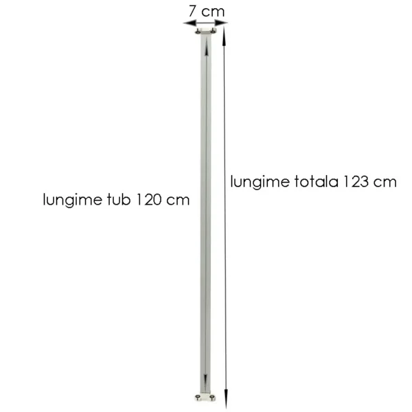 Corp dublu pentru neon led 2x36w t8, lungime 120 cm, aluminiu - imagine 3