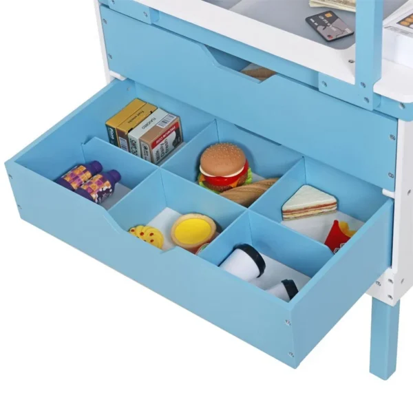 Toneta pe roti pentru inghetata, 2 sertare, accesorii incluse, roti mobile, 68x31.5x118 cm, mdf - imagine 4