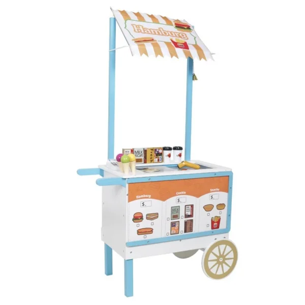 Toneta pe roti pentru inghetata, 2 sertare, accesorii incluse, roti mobile, 68x31.5x118 cm, mdf - imagine 1