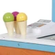Toneta pe roti pentru inghetata, 2 sertare, accesorii incluse, roti mobile, 68x31.5x118 cm, mdf - imagine 5
