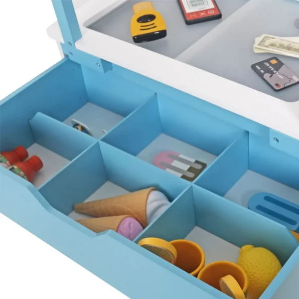 Toneta pe roti pentru inghetata, 2 sertare, accesorii incluse, roti mobile, 68x31.5x118 cm, mdf - imagine 7