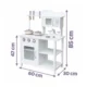 Bucatarie din lemn si mdf pentru copii, cuptor cu microunde, chiuveta, rafturi, ustentile pentru gatit, 60x30x85 cm, alba - imagine 7