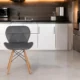 Scaun bucatarie, stil scandinav, tapiterie catifea gri, cadru lemn - imagine 3