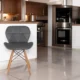 Scaun bucatarie, stil scandinav, tapiterie catifea gri, cadru lemn - imagine 5