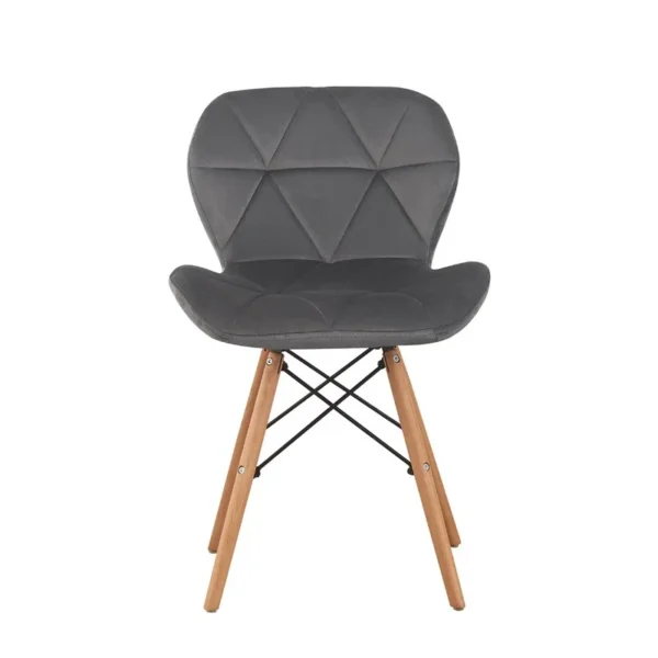 Scaun bucatarie, stil scandinav, tapiterie catifea gri, cadru lemn - imagine 10
