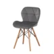 Scaun bucatarie, stil scandinav, tapiterie catifea gri, cadru lemn