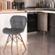 Scaun bucatarie, stil scandinav, tapiterie catifea gri, cadru lemn - imagine 2