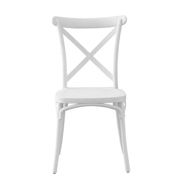 Scaun de bucatarie, stil clasic, inaltime 88 cm, latime 43 cm, alb - imagine 6