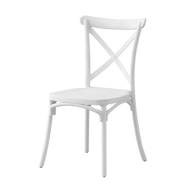 Scaun de bucatarie, stil clasic, inaltime 88 cm, latime 43 cm, alb - imagine 1