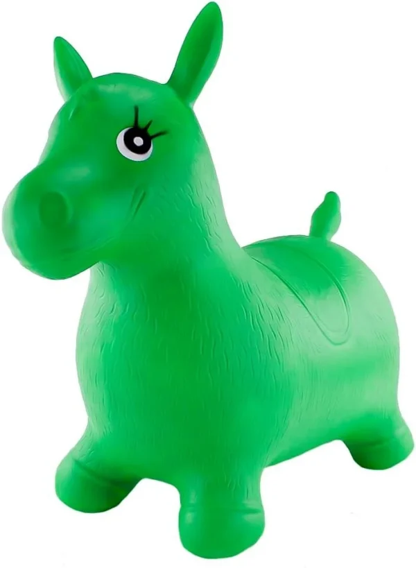 Calut gonflabil din cauciuc, jucarie pentru sarit, verde, 58x26x52 cm - imagine 1