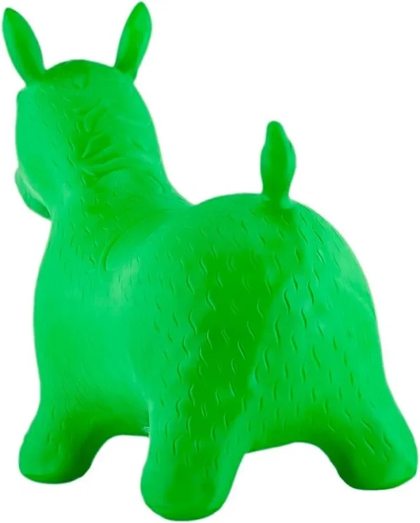 Calut gonflabil din cauciuc, jucarie pentru sarit, verde, 58x26x52 cm - imagine 4