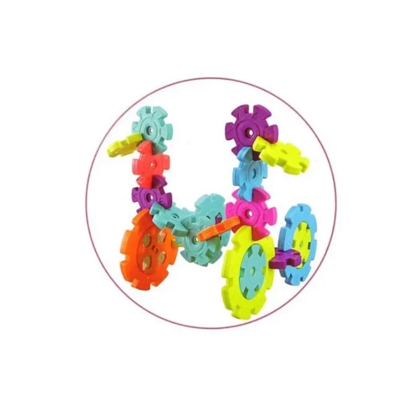 Set de constructie fulgi de zapada, 120 elemente diferite dimensiuni, multicolor - imagine 8