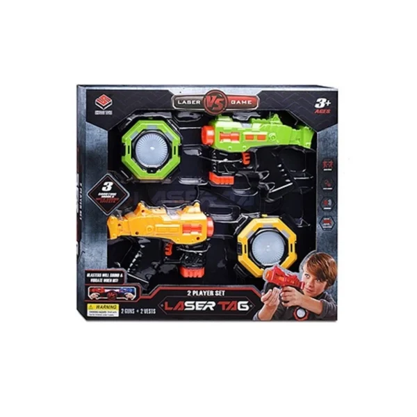 Set 2 arme de jucarie laser tag, efecte luminoase si sunete, baterii, 3 ani+ - imagine 3