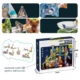 Set magnetic constructie 3d, circuit luminos interactiv steam, traseu bile, 105 piese, multicolor - imagine 7