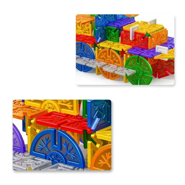 Set blocuri constructie, 218 piese diferite forme, jucarie steam, multicolor - imagine 5